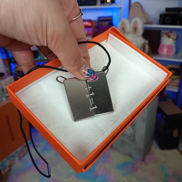 Hermès Hermes Black 1+1+1 pendant necklace Silver plated Couples Friendship - Picture 1 of 3